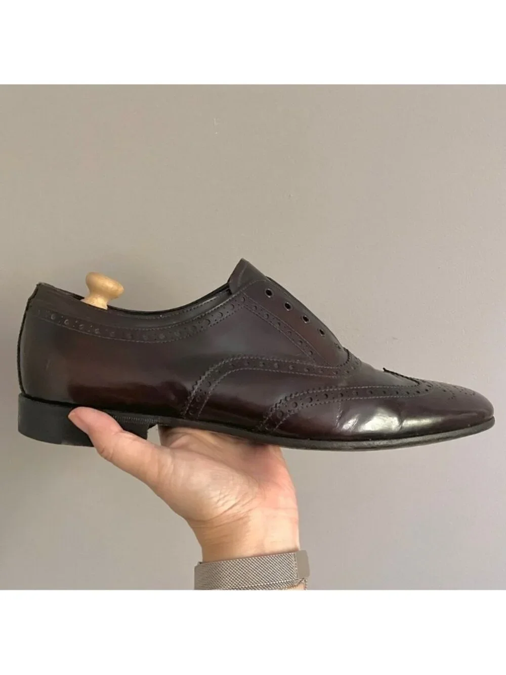 Prada Brown Leather Wingtip Brogues Dress Shoes - 9.5 🇮🇹